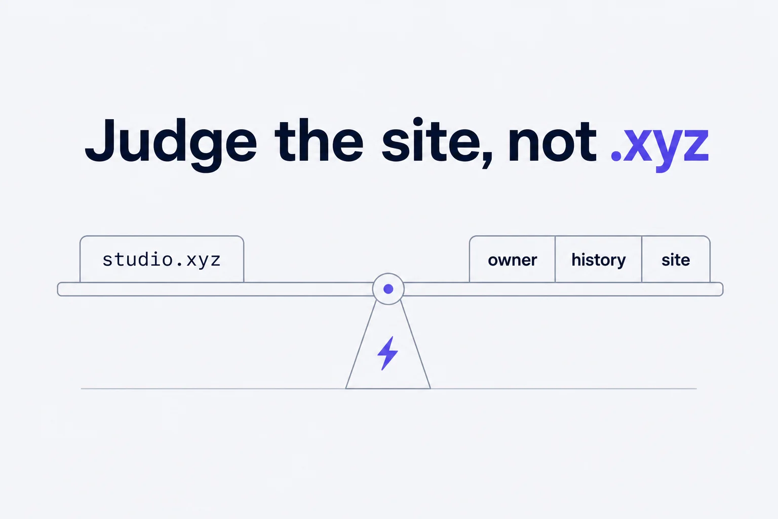 Balanced comparison of studio.xyz with owner, history, and site evidence